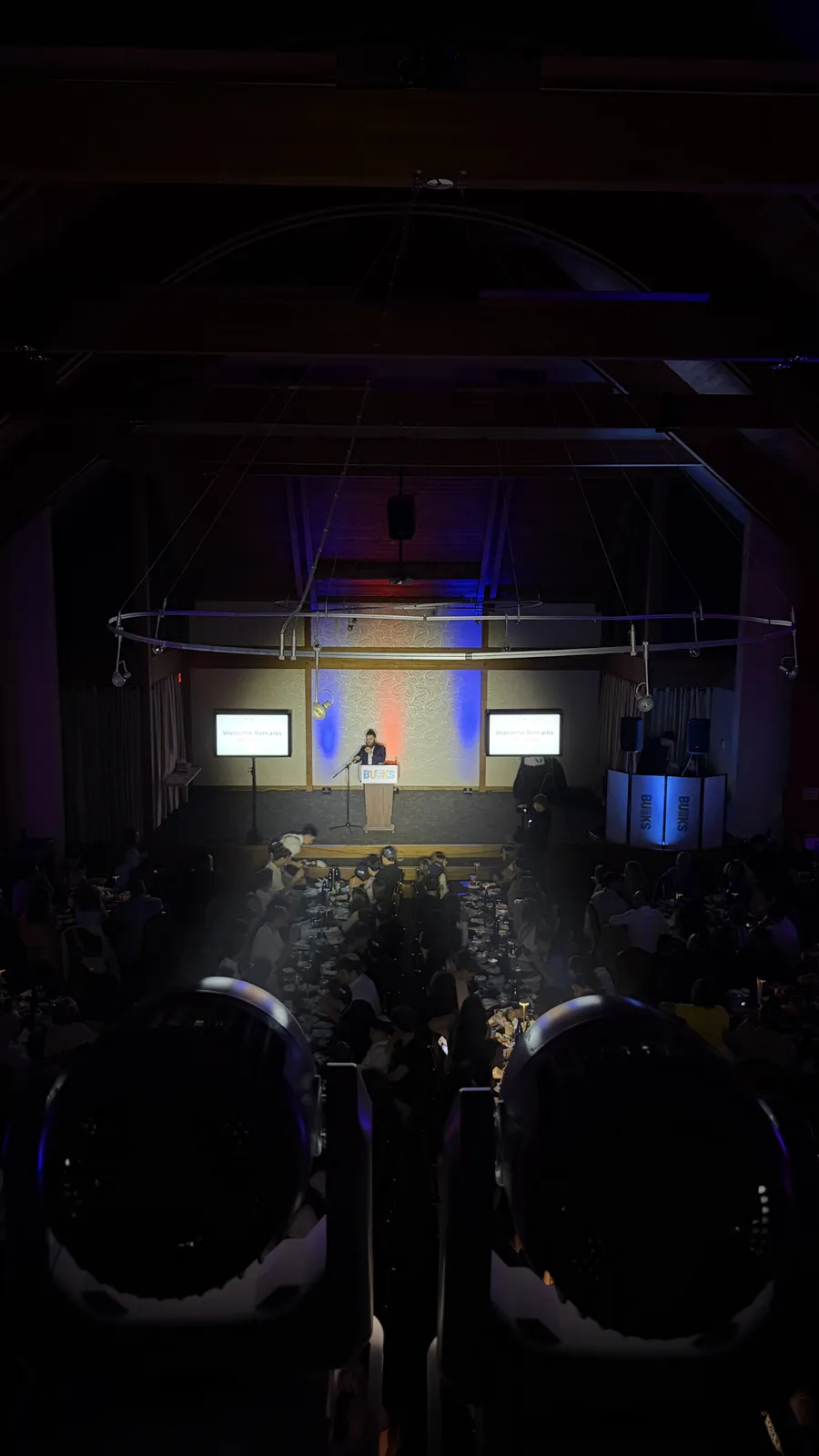 Corporate AV production with stage lighting and audio for a Abington area corporate event by Accent LIVE Production