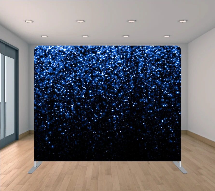 Blue Glitter photo booth backdrop