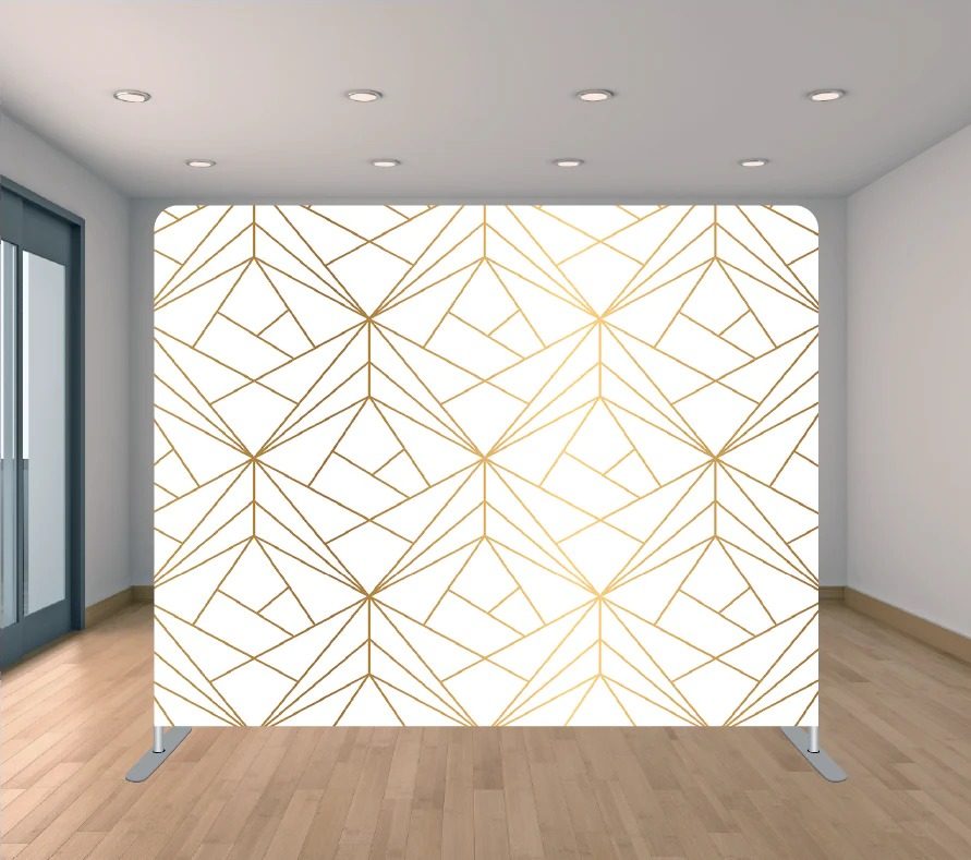 Gold Symmetry photo booth backdrop